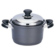 Pearl Horse 寶馬 鈦合金 深型兩手鍋, 24cm, 黑色 + 銀色, 1個