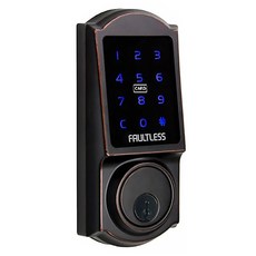 FAULTLESS 加安牌 TOUCH-BOLT 電子鎖, ANSI第二級認證, 密碼錯誤自動失效, 孔洞符合可DIY 安裝