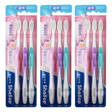 Shallop 刷樂 纖柔炫麗牙刷, 3支, 3組