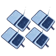 Snoozebaby 寶寶濕紙巾行動收納袋，100%棉, 藍色, 4個