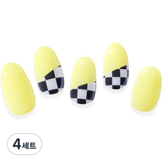 힙칙 네일드 잇 세미 큐어 젤 네일 스트립 세트, 레몬 체크, 4세트