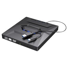 ANTIAN USB外接式CD/DVD光碟機/四合一多功能讀取燒錄機 可插卡/U盤刻錄機 黑色, 1個, 單一商品