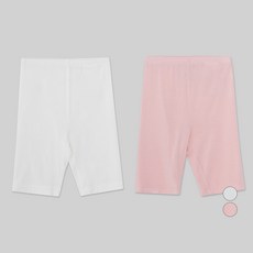 LollyTree 兒童柔順嫘縈彈性五分內搭褲2件組