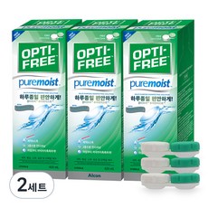 옵티프리 퓨어모이스트 렌즈세정액 3p + 렌즈케이스 3p, 420ml, 2세트