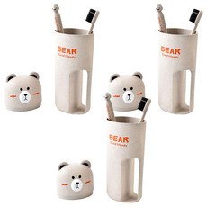 알럽홈 칫솔 베어컵 세트, 베이지, 3세트