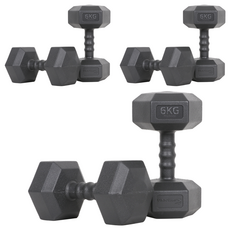 아이워너 맨즈 육각아령 블랙, 6kg, 6개