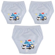 아가짱 유아용 프랜들리 배변훈련팬티, 하늘색(경찰차), 3개