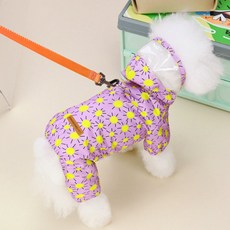 DING DONG PET 寵物 Sunny 胸背帶連身防水雨衣, 1個, 紫色