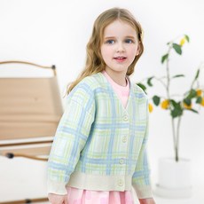 MARI N MORI 兒童春季格紋開襟衫