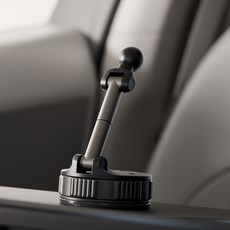 SINJIMORU 360度旋鈕氣壓鎖定折疊式真空吸附手機支架, 黑色, 1個