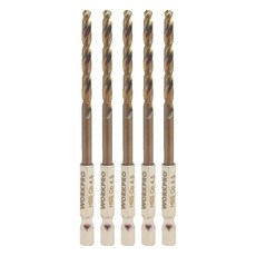 WORKPRO 六角柄含鈷不鏽鋼鑽頭 4.5mm WP400308, 5個