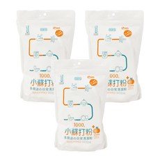 UdiLife 優的生活大師 小蘇打粉+柑橘清潔粉 1kg 天然溫和 多用途清潔, 3包