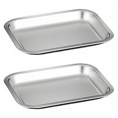 Marketpio 簡約鋼製淺托盤, 單一顏色, 2個