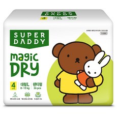 슈퍼대디 매직드라이 팬티형 기저귀 남여공용, 대형(L), 26매