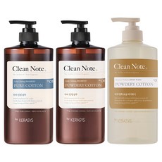 케라시스 클린노트 샴푸 퓨어코튼 1L + 샴푸 파우더리코튼 1L + 바디워시 파우더리코튼 800ml 세트, 1개