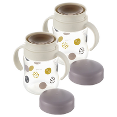 Richell 利其爾 TLI 360度防漏杯 SD, 200ml, 2個, 紫灰色