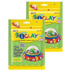 AMOS 阿摩司 iCLAY 超輕黏土 50g 適用於4歲以上, 亮綠色, 2包