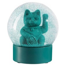 DONKEY LUCKY CAT 招財貓水晶球 - 綠色, 10 x 10 x 11.3cm
