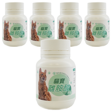 貓寶 離胺酸, 專為貓咪調配的營養食品，60公克，牛奶風味, 維護眼睛健康, 5罐, 1瓶