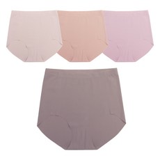 水蜜桃絨女性無痕貼閤中腰內褲4件組, 1號