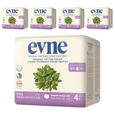evne Organic夜用褲型衛生棉, 4入, 5個, 中型