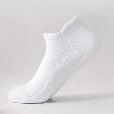 Aster 男女通用 雙層氣墊 跑步 運動 短筒襪, 白色, 5個