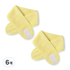 BAKOJEL 柔軟雙面洗臉髮帶, 黃色, 6個