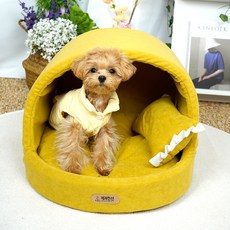 改過遷善 狗狗圓形洞穴屋, 芥末黃, 1個