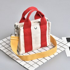 FROM HEAVEN 拼色帆布手提斜背包 E112, 紅色的