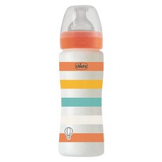 Chicco 舒適哺乳 矽膠PP特大奶瓶, 橘色, 330ml, 1個