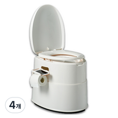 DearMomo 老人露營移動式便攜分離式馬桶, 4個, 白色