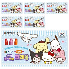 GLOBE CHEMICAL 三麗鷗不沾手蠟筆, 6個, 12 種顏色