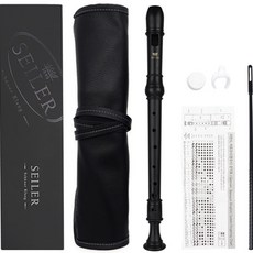 SEILER 柏斯音樂 3段式直笛 SERA-B+皮革收納包, 啞光黑, 1組