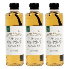 홈카페시럽 한결농장 진짜가 들어있는 바닐라빈시럽, 400ml, 3개