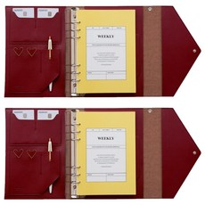 퍼니메이드 클러치 6공 다이어리 커버 A5 세트, 버건디, 2세트