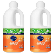 Kao 花王 Cucute 珂珂透 餐具洗碗精補充瓶 柑橘香, 2瓶, 1.25L