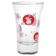 TOYO-SASAKI GLASS 東洋佐佐木 玻璃清酒杯, 櫻花小兔/福神不倒翁/學業成就/富士山/招財貓, 日本製, 1個