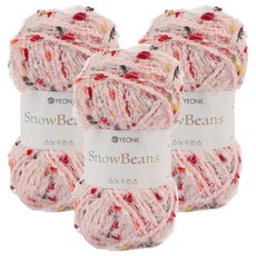 YEONIL Brandyan 雪豆毛線, 3 草莓毛球, 3個