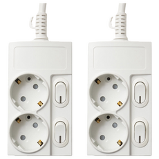 보에담 멀티탭 개별스위치 2구, 화이트, 2개, 5m