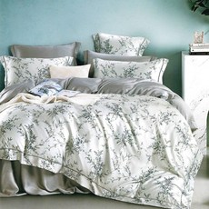 60支100%純天絲TENCEL床包 + 枕套 2個 3件組, 加大6X6.2尺, 11匿然 白色