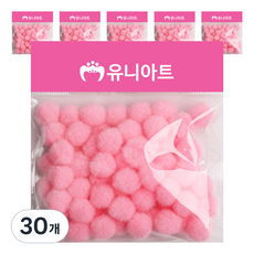 유니아트 1000 퐁퐁 15mm, 분홍, 30개