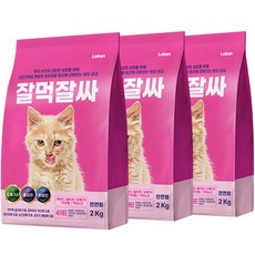 잘먹잘싸 전연령용 고양이 건식사료, 가수분해 연어, 2kg, 3개