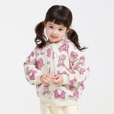 BERRYMAY 女童兔子蝴蝶結連帽拉鍊外套