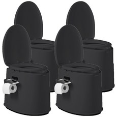 Dearmomo 老人露營移動式便攜馬桶, 黑色, 4個