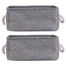 布藝收納籃, 灰色, 2個