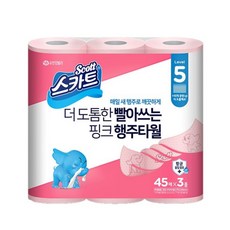 Scott 可麗舒 乾濕兩用拋棄式抹布 粉色加厚款 45張, 3捲, 1袋