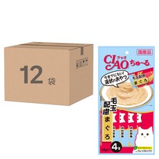 INABA CIAO 啾嚕 化毛配方肉泥, 鮪魚, 56g, 12袋