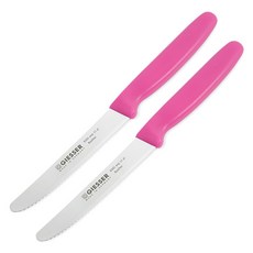 GIESSER Vivid Color 鋸齒水果刀 2入, 粉紅色, 2個