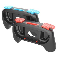 PGTECH Switch2 遊戲手柄握把 NS2簡易握把手把 JoyCon 2件組, 紅色 + 藍色, 單一商品, 1盒