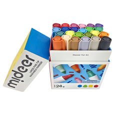 mideer 可水洗大錐頭水彩筆 MD1550 3歲以上適用, 24色, 1盒